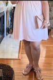Love all the beaded detail in my new rose gold clutch. Perfect for brunch or a pop of color for an evening out. Beaded bags are my new obsession and this one did not disappoint. - Fran V.