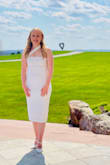 I loved this dress! I'm typically between a small and medium and sized up to the medium for this since it's form fitting and it fits perfectly. I got so many compliments on it! - Sarah B.