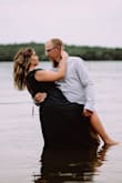 I ordered this in a medium, they sent me a small which explains why it was a little tighter than I expected.  Didn't notice until I took the tags off. It wasn't uncomfortable or anything in the small but a medium would have been absolutely perfect.  I just need someone to help me zip and clip it into place.  It was perfect for my engagement photos! - Jessica S.