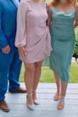 Ordered this dress for a wedding and loved it! Flattering, cute, perfect length. I probably could have gone with a medium but I didn't want it to be any shorter. - Melissa S.
