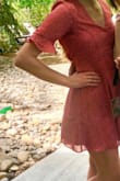 This dress fit me perfectly! I am a size 4 in dresses and got a size small. It's not see through at all because it has a double lining underneath and it's long enough for my height! I love it :) - Paige O.