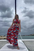 Wore to a Bachelor Party on a boat in Mexico. The skirt is super flowy but very long. - Jennifer B.