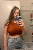 I love this top! I was a little unsure because it is a higher crop, but I paired it with high-waisted jeans and chunky heels and it looked great! I love the open back and can't wait to wear it out more. - Tyler T.