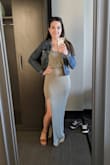 This dress hugs my curves just right! I wore this for a weekend of wine tastings around Niagara Falls. The slit was perfect - it doesn't come up too high - and the material is very comfortable. It was a little chilly so I wore a jean jacket with it but it's perfect without a jacket too. Also, the sandals are from Lulus too. - Sabrina P.