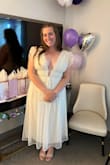 This dress was absolutely perfect! It's so beautiful and looks exactly as advertised. I wore it to my bridal shower and couldn't be happier with how I looked because of this dress. I recommend 100%! - Brooke F.