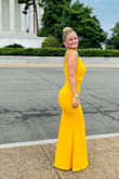 This dress is gorgeous and I got compliments all day/night. Everything fit so well and hugged my curves beautifully. I had to hem the dress but I'm short so that's normal. The color is amazing, I didn't have to wear a bra which is a miracle since I'm busty and I didn't spend all night tugging at the dress or picking up dropped straps (they're adjustable so perfect). Love love love! - Bailey K.