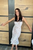 I wore this dress yesterday for my bridal shower and I am already writing a review because this dress made me feel like a million bucks!! The bottom is the only tighter part but I would wear it a thousand times over because of how flattering it is and how many compliments I got! Would definitely recommend! - Valerie K.