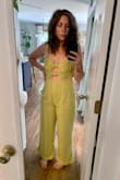 I really like this jumper. The front is a little funky with the two bows and I love the dip in the back. The ties at the shoulders give a delicate look. Looking forward to wearing this to a wedding and getting that 70s vibe going! - Sam H.