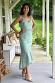 I used it as a bridesmaid dress. The fabric is nice, it doesn't wrinkle if you fold it. I got a lot of compliments at the wedding. The only thing is that the shoulder laces got loose constantly so you can try to secure them. But overall it was a great and comfortable dress. I wore it during the summer and it was not hot or uncomfortable. I recommend it. - Diana M.