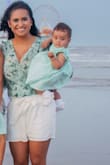 Bought this for a family Photoshoot. I got a small and fit really well! It's so cute. The bow tie gives it a feminine touch too! - Ruth E.