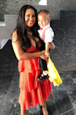 Bought this for a family wedding in Guadalajara. I bought a medium, I have a big bust so I should have gotten a large. I had long hair so I was able to cover the side boob spillage. Overall the dress was beautiful. - Ruth E.