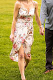 This dress is just beautiful. I wore it for my engagement photos. Fits true to size. - Rachel S.