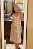 I ordered the S but it was too big in the chest area. I exchanged it for the XS and I am in love! The fit is so flattering and hugs all the right places! The straps are adjustable so you can customize the fit. I would recommend this dress but definitely size down if you are smaller chested! - Taryn A.