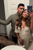 This dress was perfect to wear for my anniversary dinner. We were running late so this is the only picture I have. The material was perfect and was very elegant. - Ronnica P.