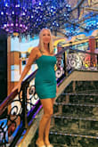 Wore this dress for a cruise. Love the color and it feels like good quality fabric. Now it did unfortunately have a tear in the seam. I was able to pin it for the evening and contacted customer service and they are sending a new dress. It does run small so size up. I usually wear a medium and needed a large. You can also see that the color is not as pictured. - Jennifer H.