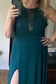 I love this dress! It's soft, flows and is beautiful. Well-made too- the seams are strong. It fits a little snug at the waist, but I would not change size. It is long so plan to wear heels. I'm 5'6" and 147 lbs - medium fits good. - Marilee L.