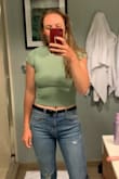 Super comfortable and looks great without a bra. A nice length because it is cropped but not too short. - Kaitlin U.
