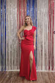 I wore this for an election night party & it was a HIT! I did have to get it altered before since I'm pretty short so maybe side down if you're in between sizes. - Katie K.