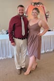 I love this dress! The color is a little darker than the model's picture but has the same tone. Also, I typically wear a large/xl in shirts and dresses. My body type is smaller in the waist, but larger hips and thighs. Unfortunately, size xl was sold out and I needed it quickly for a wedding so I sized up to a 1x. I'm glad I did because it fit perfectly! - Ashley K.
