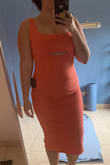 Another winner from Lulus for curvier women. Solid fabric hugs in the right places. Fun design and color, though I could see it washing me out without a summer tan. Perfect for a party or a dinner out. - Anna T.