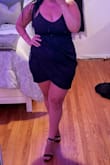 Bought this dress in a panic for a last-minute invite to a wedding. Really needed something that wouldn't require any sort of tailoring - this worked perfectly! It has no zipper and has some stretch to it. And it holds up my chest pretty well considering I'm a 36DD. I'm not usually comfortable wearing "body con' type dresses but this was super flattering, I carry most of my weight in my hips and lower stomach, and the way the dress falls, it hides everything. - Stacy R.