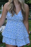 I bought this romper to wear as something a little fancier and it was exactly what I wanted! I ended up getting engaged in this romper and when I showed everyone the pictures from the engagement, I got so many compliments on it! The only downside is it is a little short in the back (and that's coming from someone who is short to start with). - Claire A.
