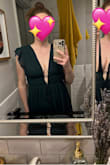 This dress is truly beautiful. The color, the whole vibe is wonderful. Unfortunately it didn't work out for me; it fit perfect everywhere except at my natural waist. I could have gotten away with it, but I would have been uncomfortable wearing it. A size up would have been perfect. - Julia B.