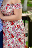 This dress is very flattering while also comfortable. I'm 5'5"/160lb and the large fits well. The leg slits are a good height, cute but not too revealing. - Taylor L.