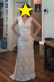 I started having dress regret with a purchase from ASOS. Lulus was recommended by many people on reddit, so I decided to try a few dresses from here. After reading their return policy, I was sold! I ordered smalls and mediums in three dresses since I've got a small chest and medium butt. The material of this dress is thick and soft and so much nicer than my original dress from ASOS. I'm wearing a strapless bra (will safety pin to the dress for security) and black underwear in the pictures and you can't even tell! It flatters my figure and hugs my curves. I'm usually really self conscious about my butt and this dress made me feel proud to have a booty! I went with the small because it truly fit like a glove. No need for any alterations if you are 5'4-5'6 wearing flats, which is a huge win! I was worried the nudge layer would be too dark for my pale skin, but it's just right. Say yes to this dress! I can't wait to say "I do" in it! - Amulet S.