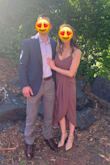 This dress was super comfortable and flattering. I got many compliments! The slit goes a lot higher up than it looks though and it was pretty windy so I did need to hold it down at certain points but overall love it!! - Lauren G.