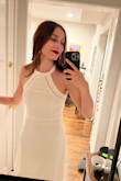 Absolutely love it! Perfect length, and though I was worried a white dress would be too sheer, the lining is solid and well-made. The back strap is adjustable, so while it appeared a bit loose at first, I can tighten the bodice as much as I need (and let it out as well). I bought this for wedding events (my shower, etc.) and I couldn't wait to put it on, so I wore it early for my birthday, too! - Chelsea M.