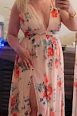 The dress is absolutely gorgeous. Fits snag on top and loose throughout the bottom. The quality of the dress is stunning, it feels like silk. It is really nicely lined. Must also say that dress is long, and great for tall ladies. I hemmed it easily. - Arleta A.