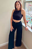 Wore with high waisted pants and sticky boobs. - Danielle K.