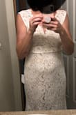 I am in my first trimester almost second. Getting married at around 20 weeks pregnant and for me, it was to form fitting. - Rachel B.