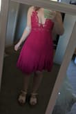 For $88 there should at least be another layer underneath. The material feels cheap and thin. The first thing my boyfriend said was that he could see my underwear AND belly button! Also, the way the hem drapes is off-center so it sits lower on the right thigh, not sure if this is intentional but I thought it was strange. The bust is so pretty, I just wish the rest of the dress was created with more quality. - Lizzy O.