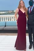 The color is stunning! It was a little heavy for a Florida rooftop wedding in June but I can't wait to wear it again! Perfect length with some heels. - McKinna S.