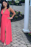 The dress is very nice! Can be dazzled enough up for a wedding, or even casual enough for a party. Make sure you find or have great sticky pasties that way you don't have to tighten the straps too much. The tighter the straps, they can dig into your skin and rub a little too much. (Left a little mark) but that's because I didn't want my front to pop out. So made sure my straps were on tight enough. 
Had to hem the dress because it was too long, but that's cause I'm just too short. Haha! But the dress was gorgeous! - MaryJo S.