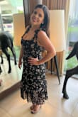 Wore to a wedding. Hid my tummy sooo well. The bows on the shoulders were such a feminine touch. - Luisa D.