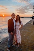 This dress is perfect for a summer wedding, love the sleeves and open back. I did have to pin the neckline as it was a little too low for me, but other than that, the fit was great. And it has pockets!! - Ashley C.