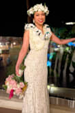 This was the perfect dress for our beach wedding. I chose this dress because it has a flattering feminine shape and the fabric appears very luxurious. The color is a lovely soft ivory that highlights the lace pattern. I modified the shoulders, bustline, and hem slightly for a perfect fit. - David C.