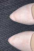 I'm normally an 8.5 in flats (no matter the toe shape) I also have very skinny feet (I'm called ski feet) these babies are so tight at the pinky toe and big toe joint and also too small by a half size. Also, the toe point creases, I noticed it after one walk from my car to my office. Nice color and look cute, but I know they won't last long with the toe and they're not too comfortable - Amy A.
