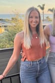 Fit true to size. It is a little more cropped than originally thought but the fabric is great! - Nicolette S.