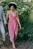 I loved this dress. I am that awkward size between a small and a medium- mainly because of my butt. I got a small because it looked like it had a little bit of stretch to it and I was right. It was sexy but not over the top. I would buy it again. - Daniesha R.