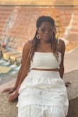 I love this ensemble. I had to make a minor adjustment with the top. The top ran a little too long or my torso isn't as long for the desired look. - Paige F.