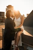 I purchased this dress for my engagement photos and it did NOT disappoint! The only thing I had to do was get it hemmed a tiny bit because it was too long, but the top fit PERFECT!! It highlighted my curves and the slit adds the perfect flare! - Natalie