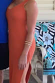 I love this dress and could use it in every color. Can wear heels or trainers, sandals or anything else. It looked small until I put it on and the stretch is super so you're good with a normal size or sizing down, in my opinion, depending on how you want it to fit. I ordered a medium but could've worn a small easily. - Leah V.