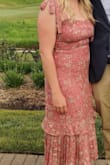 I truly loved this dress. I ordered it in a large and was excited to wear it to a wedding. I felt great in it because it hugged my curves nicely. Unfortunately, the dress ripped along the left seam, just above the knee, while I was at the wedding. I'm extremely disappointed that I won't be able to wear this dress again. - Karyn S.
