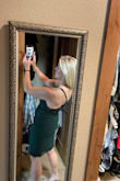 The material on this dress is very thick so it hides a lot. It is definitely a body con dress and I had a hard time figuring out what to do for a bra since the back is all lace. I found these amazing sticky cups at Target and made it work. Absolutely love this dress. - Rena