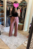 These pants are super cute! Fit perfect, cute for work, or casual!! They are long need some heels or wedges! Purchasing whatever other colors they have! = - Danielle R.