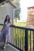 I wore this beautiful dress to Napa, for the wine train, it was so comfortable, it has the ruching on the back so it's very stretchy. if you have boobs it covers well. Honestly, it's a very flattering dress. I got this in x-small. Just one tip, don't undo too many buttons cause it's hard to button them back up if you have long nails. - Wendy P.